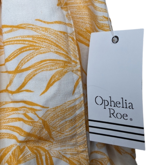 NWT Ophelia Roe Yellow Tropical Print High-Waisted Shorts Size L 🌴☀️ - Picture 8 of 9